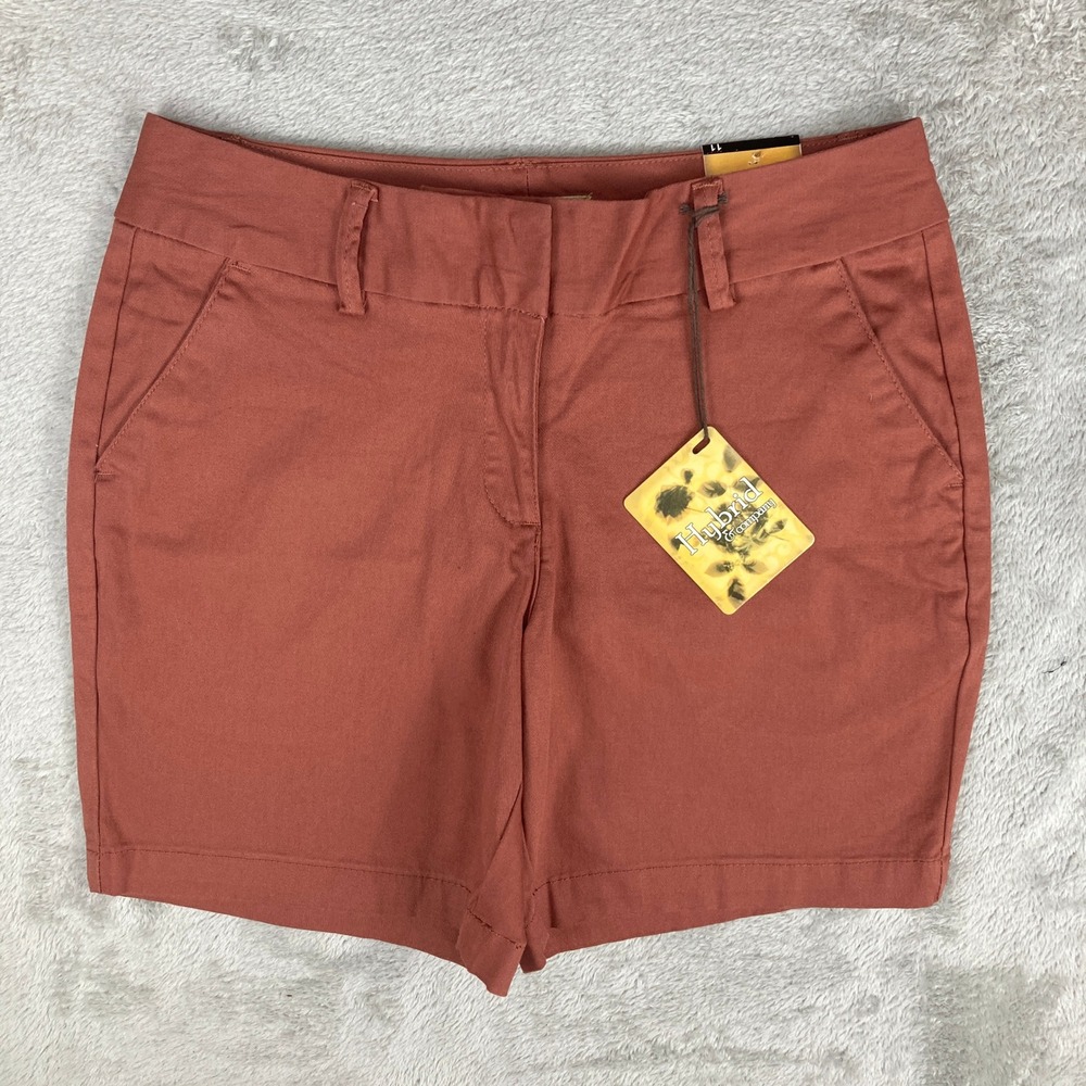 Hybrid & Company Shorts Women's Size 11 Clay Red Brown Casual Chino NWT